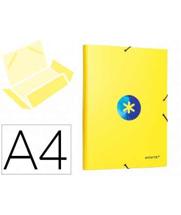 Carpeta liderpapel antartik gomas a4 3 solapas carton forrado trending color amarillo