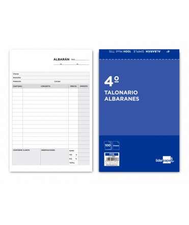 Talonario liderpapel albaran cuarto original t115