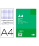 Recambio liderpapel a4 100 hojas 60gr cuadro 4mm con margen sin taladros