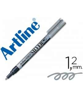 Rotulador artline marcador permanente tinta metalica ek-990 plata punta redonda 1.2 mm