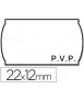 Corrugated meto labels 22x12 mm pvp white adh.2 roll 1500 labels