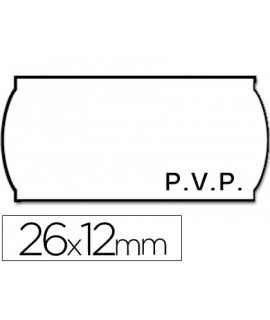 Etiquetas meto onduladas 26x12 mm pvp blanca adh.2 rollo 1500 etiquetas troqueladas