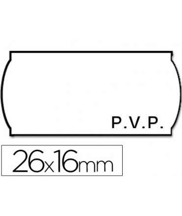 Etiquetas meto onduladas 26x16 mm pvp blanca adh 2 rollo 1200 etiquetas troqueladas
