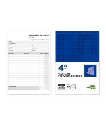 Talonario liderpapel pedidos cuarto original y 2 copias t322