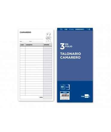 Talonario liderpapel camarero 3/fº original y 2 copias t314