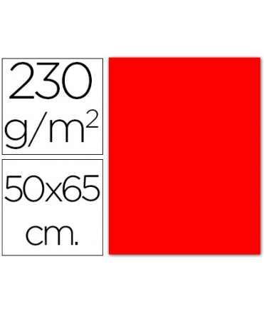 Cartulina fluorescente roja 50x65 cm 230 gr