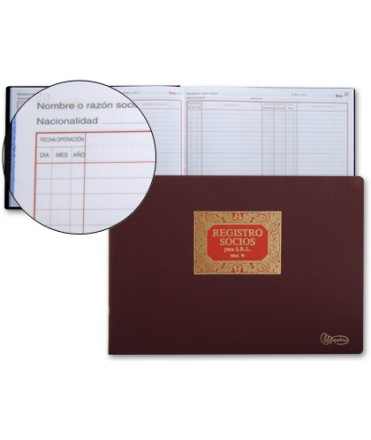 Libro miquelrius n.76 folio apaisado 100 hojas registro de socios para s.r.l