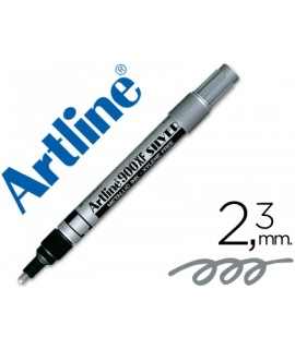 Rotulador artline marcador permanente tinta metalica ek-900 plata punta redonda 2.3 mm