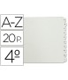 Separador alfabetico multifin 3003 plastico cuarto apaisado 20 pestañas 215x155 mm