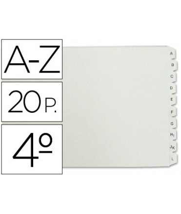 Separador alfabetico multifin 3003 plastico cuarto apaisado 20 pestañas 215x155 mm