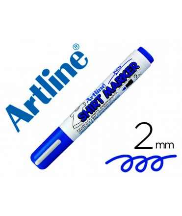 Rotulador artline camiseta ekt-2 azul punta redonda 2 mm para uso en camisetas