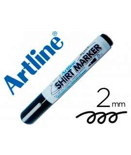 Rotulador artline camiseta ekt-2 negro punta redonda 2 mm para uso en camisetas