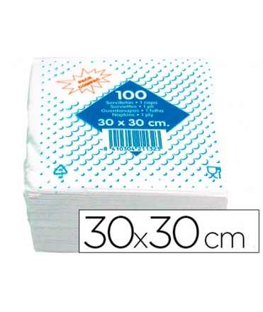 Servilleta celulosa 30x30 cm 1 capa paquete de 100 unidades