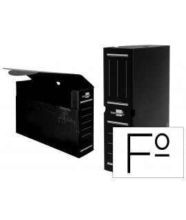 Plastic final file box liderpapel spine 100 mm black 360x100x260 mm