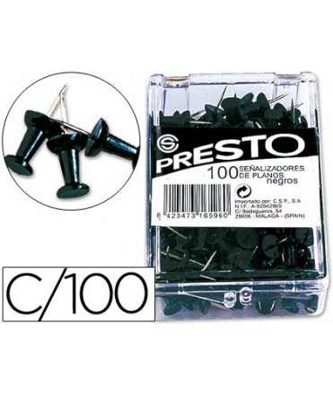 Señalizador de planos q-connect negro caja de 100 unidades