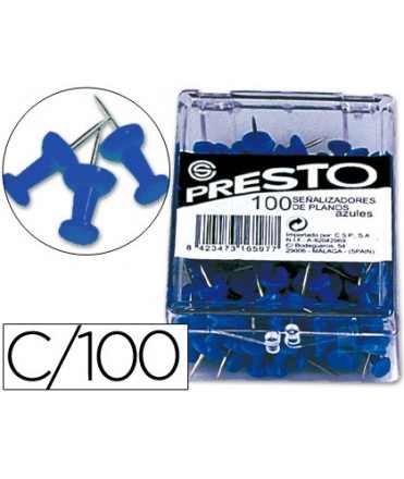 Señalizador de planos q-connect azul caja de 100 unidades