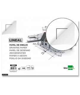Papel dibujo liderpapel 210x297mm 150 g con cajetin para datos