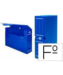 Plastic final file box liderpapel spine 100 mm blue 360x100x260 mm