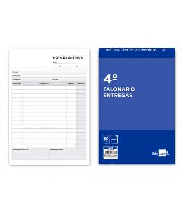 Talonario liderpapel entregas cuarto original y copia t226