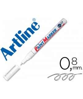 Rotulador artline marcador permanente ek-444 xf blanco punta redonda 0.8 mm metal caucho y plastico