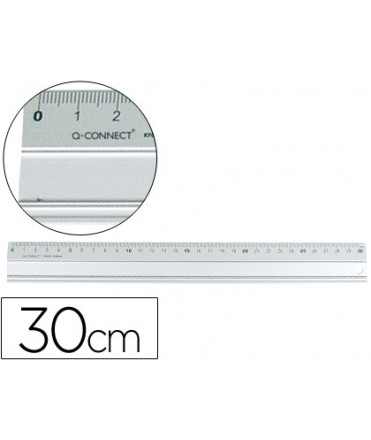 Aluminium metal q-connect ruler 30 cm