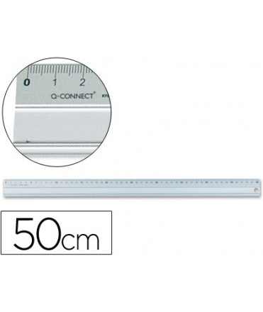Aluminium metal q-connect ruler 50 cm