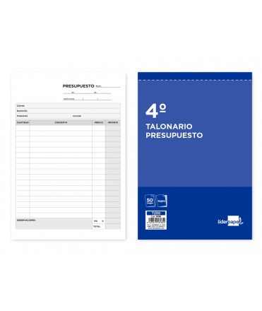 Talonario liderpapel presupuesto cuarto original y copia t230