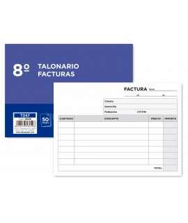 Talonario liderpapel facturas 8º original y copia t247 apaisado sin i.v.a