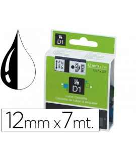 Tape dymo 1000 black-white 12mm x 7mt d1