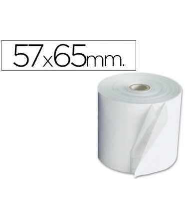 Rollo sumadora q-connect electro 57 mm ancho x 65 mm diametro copiativo con 2 hojas sin bisfenol a