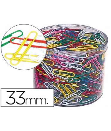 Clips colores liderpapel bote 1000 unidades colores surtidos