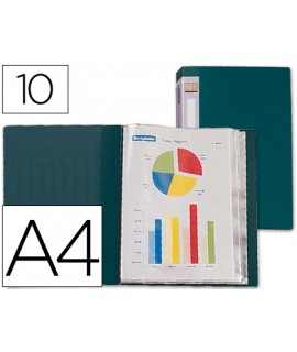 Carpeta liderpapel personaliza 31703 10 fundas polipropileno din a4 verde lomo personalizable