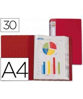 Carpeta liderpapel personaliza 37020 30 fundas polipropileno din a4 roja lomo personalizable