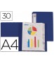Carpeta liderpapel personaliza 37022 30 fundas polipropileno din a4 azul lomo personalizable
