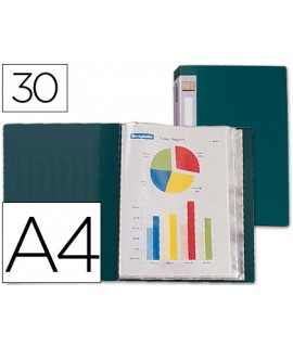 Carpeta liderpapel personaliza 37023 30 fundas polipropileno din a4 verde lomo personalizable