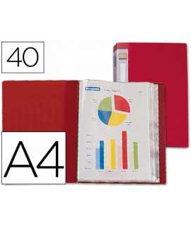 Carpeta liderpapel personaliza 31720 40 fundas polipropileno din a4 roja lomo personalizable