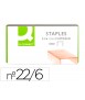 Grapas q-connect nº 22/6 24/6 cobreadas caja de 1000 unidades