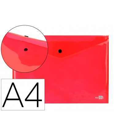 Folder liderpapel dossier brooch 34040 polypropylene din a4 red transparent 50 sheets
