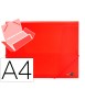 Carpeta liderpapel gomas tres solapas polipropileno din a4 color rojo translucido