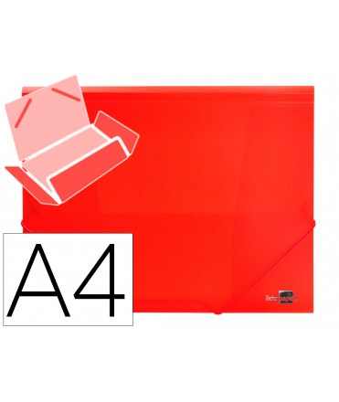 Carpeta liderpapel gomas tres solapas polipropileno din a4 color rojo translucido