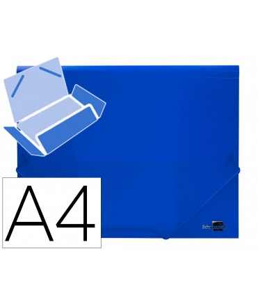 Carpeta liderpapel gomas tres solapas polipropileno din a4 color azul translucido