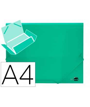 Carpeta liderpapel gomas solapas 34963 polipropileno din a4 verde translucido