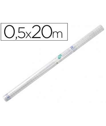 Rollo plastico adhesivo liderpapel 0.50x20 mt 80 mc removible