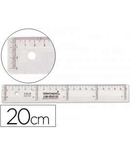 Regla liderpapel plastico cristal 20 cm