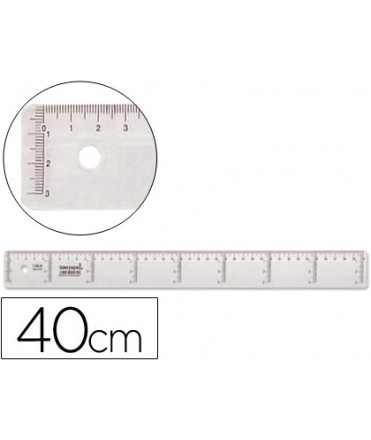 Regla liderpapel plastico cristal 40 cm