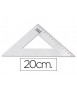 Escuadra liderpapel 20 cm plastico cristal