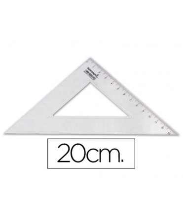 Escuadra liderpapel 20 cm plastico cristal