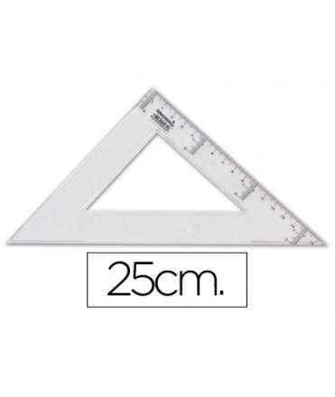 Escuadra liderpapel 25 cm plastico cristal