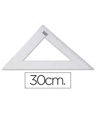 Escuadra liderpapel 30 cm plastico cristal