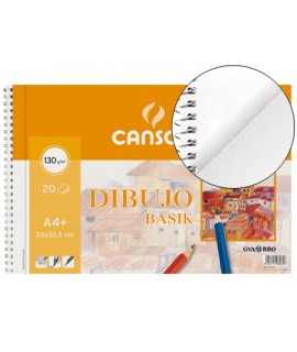 Bloc dibujo basik din a4+ espiral 23 x 32.5 cm 20 hojas microperforado 2 taladros